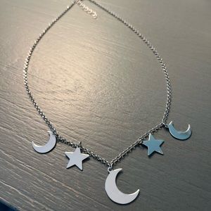 Ross-Simons brand new silver star and moon necklace